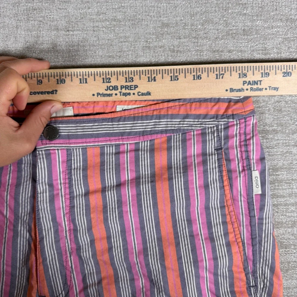 Onia Shorts Mens 37/7 Multi-Color Striped Flat‎ Front Summer Casual